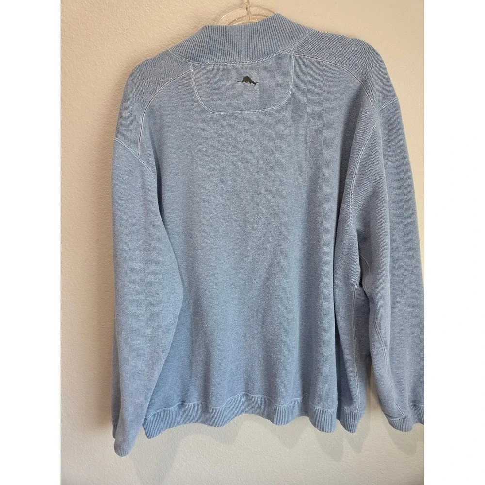 Tommy Bahama Quarter Zip Pullover Mens XL Blue Green Excellent Reversible